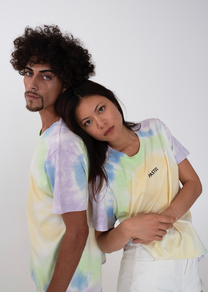 ORGANIC UNISEX T-SHIRT TIE DYE PASTEL COLORS